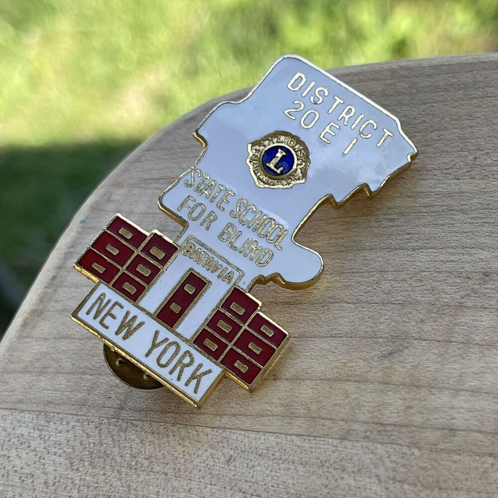 Lions Club Lapel Pin District 20 E I‎ State School For Blind Batavia New York 2"